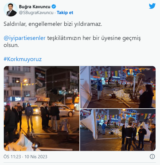 İYİ Parti'nin seçim standına saldırı!