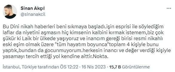 Sinan Akçıl sessizliğini bozdu