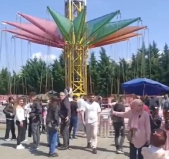 Bursa'da Lunaparkta korku dolu anlar