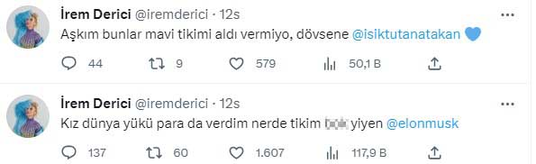 İrem Derici, mavi tiki gelmeyince Elon Musk'a küfür ederek çıkıştı