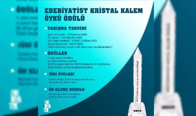 İşte Edebiyatist Kristal Kalem Ödülü şartnamesi