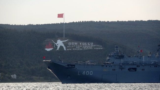 ‘TCG Anadolu’ Çanakkale Boğazı’nda