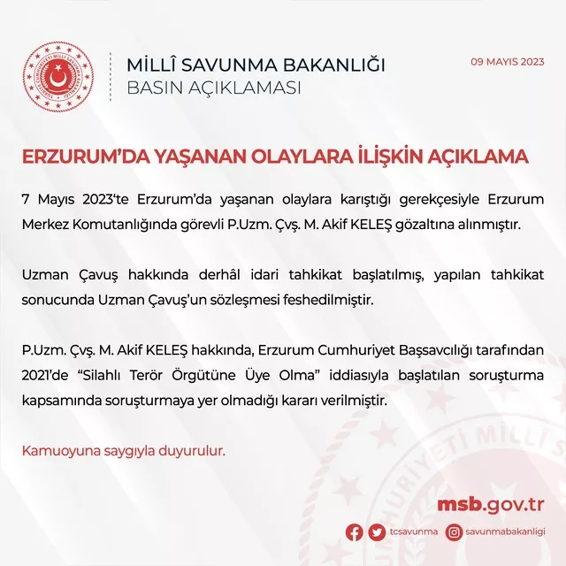 Erzurum olaylarında Uzman Çavuş'a flaş gözaltı!