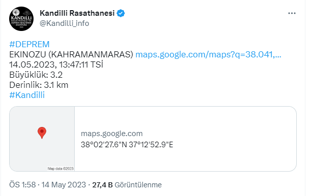 Kahramanmaraş yine sallandı!