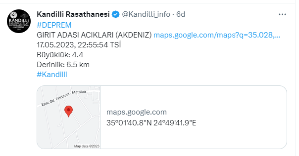 Akdeniz'de şiddetli deprem!