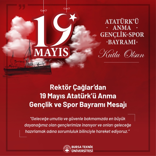 Rektör Çağlar’dan 19 Mayıs Atatürk’ü Anma Gençlik ve Spor Bayramı Mesajı