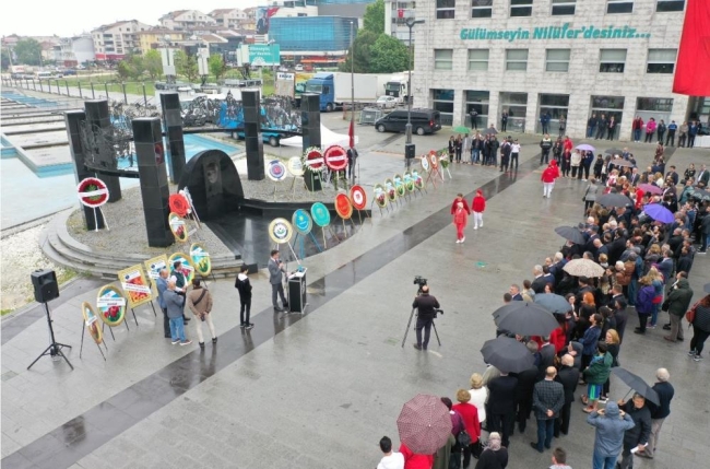 Nilüfer'de  yağmur altında 19 Mayıs coşkusu