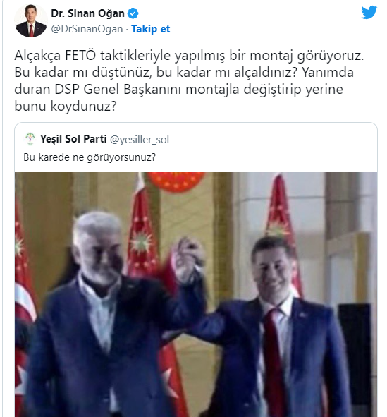 Sinan Oğan o fotoğrafa tepki gösterdi