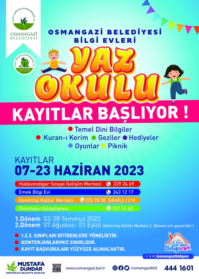 Bilgi Evleri’nin yaz okulu kayıtları başladı