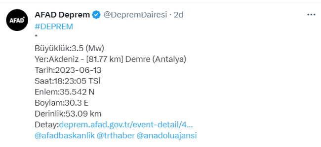 Antalya'da korkutan deprem!