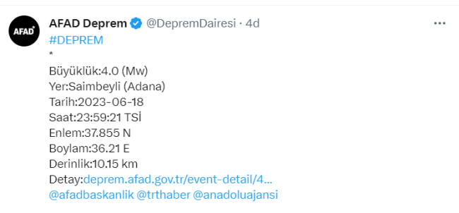 Adana'da korkutan deprem!