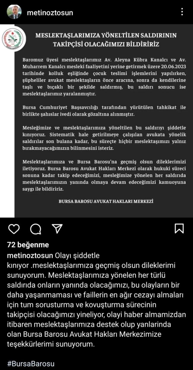 Bursa'da avukat çift saldırıya uğradı!
