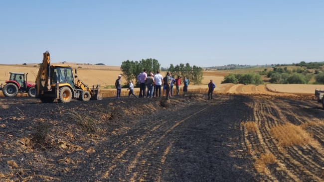 Edirne'de 30 dönüm ekili alan yandı
