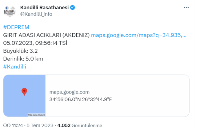 Akdeniz yine sallandı