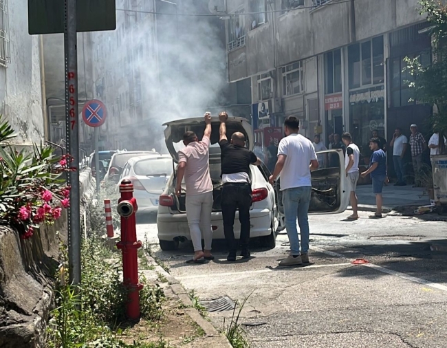 Ordu'da otomobil yangını