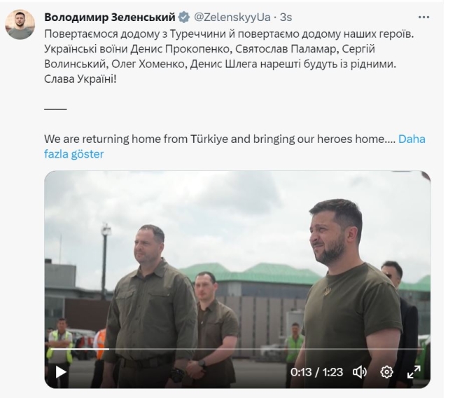 Zelenski askerleriyle birlikte Ukrayna'ya döndü