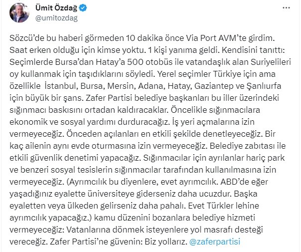 Davut Gürkan'dan Ümit Özdağ'a sert tepki!