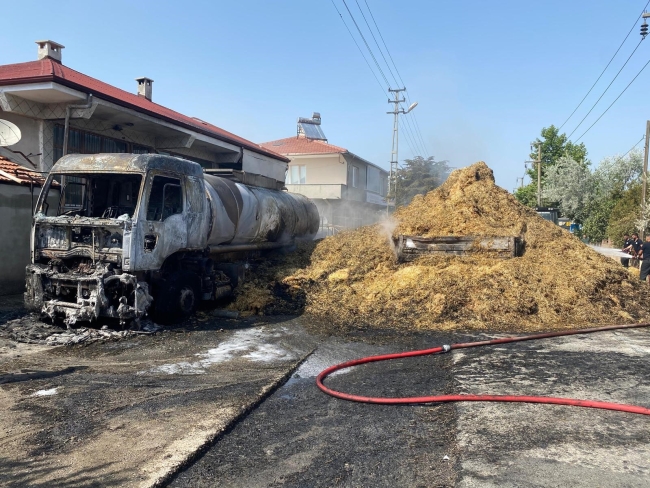 Tanker cayır cayır yandı