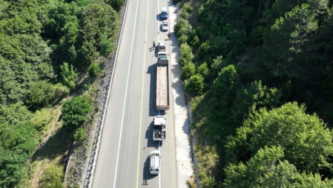 Kırklareli'nde dronlu trafik denetimi