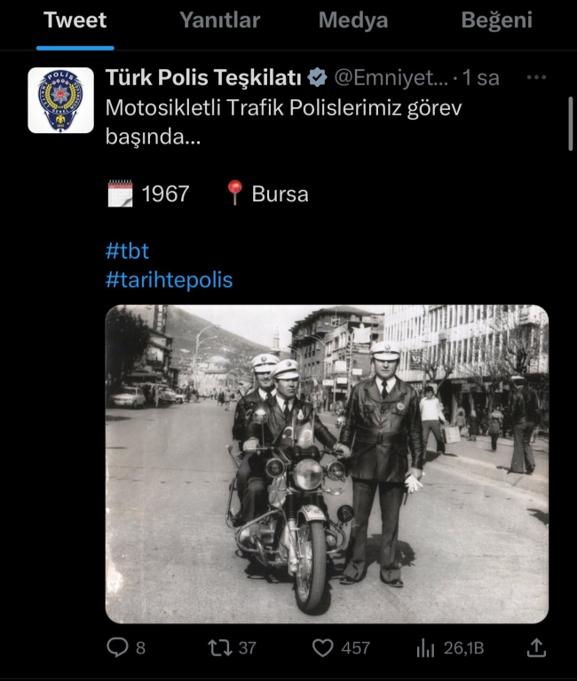 Emniyet Genel Müdürlüğü'nden Bursa paylaşımı