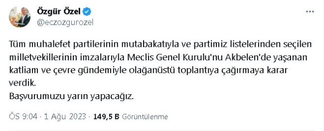 CHP'den Meclis'e olağanüstü çağırı!