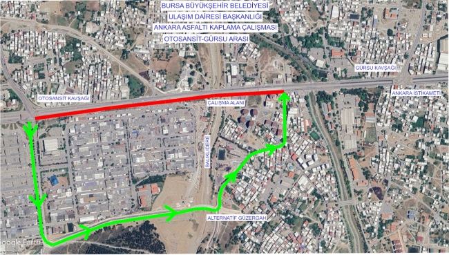 Bursa-Ankara yolunda asfalt yenileme çalışması