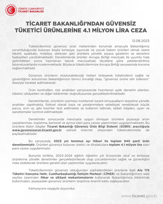 Güvensiz tüketici ürünlerine büyük ceza!