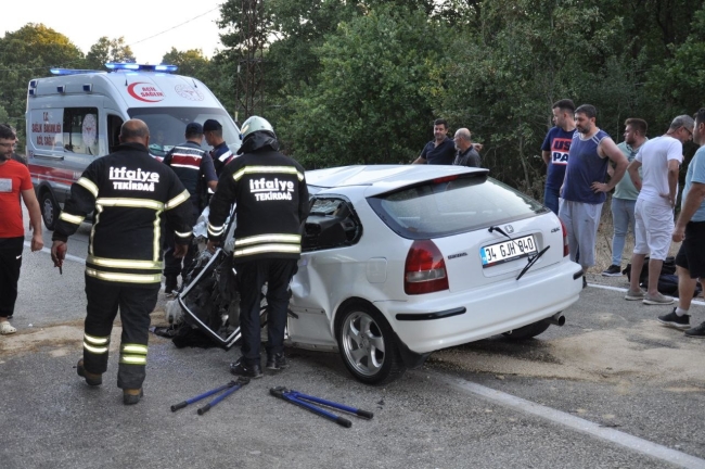 Tekirdağ'da feci kaza: 1 ölü, 2 yaralı