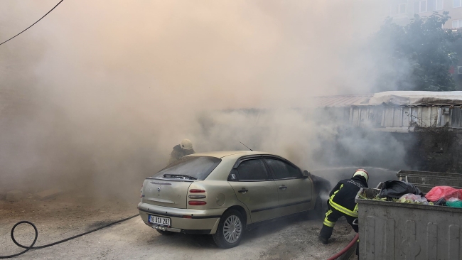 Bursa'da park halinde iken alev topuna döndü