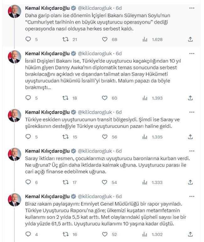 Kılıçdaroğlu: "Türkiye uyuşturucunun pazarı haline geldi"
