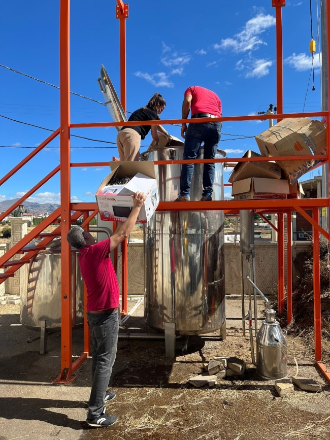 Bayburt'ta lavanta yağı seri üretim çalışmalarına başlandı