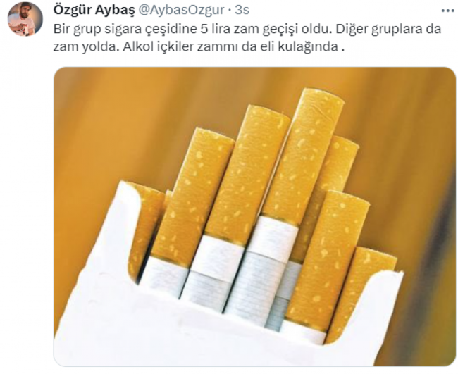 Sigaraya bir zam daha!
