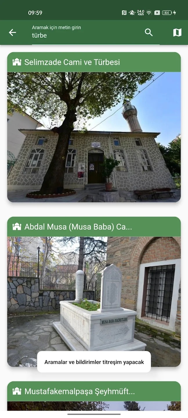 Bursa'da mezarlık hizmetleri cep telefonlarında!