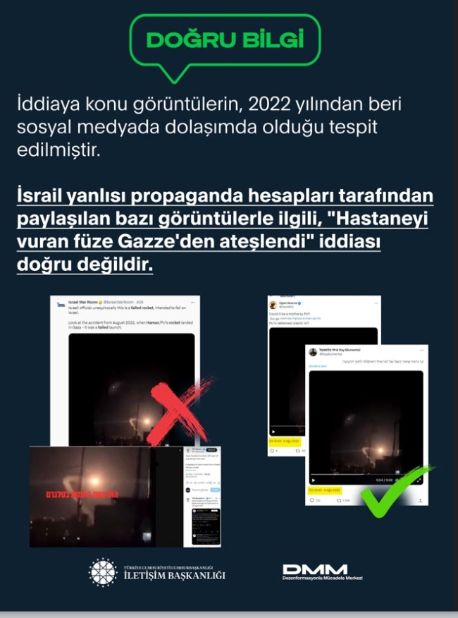 İletişim Başkanlığı'ndan Gazze için dezenformasyon paylaşımı