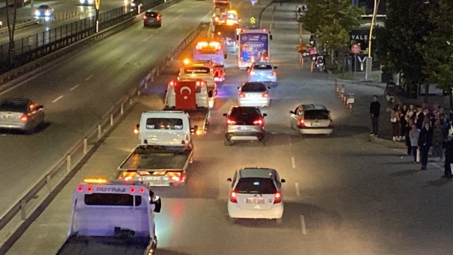 Kocaeli'de, sürücüler İsrail'e karşı protesto eylemi düzenledi