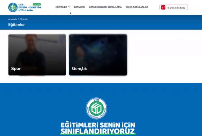 GSB'nin ücretsiz eğitim projesi hayata geçti