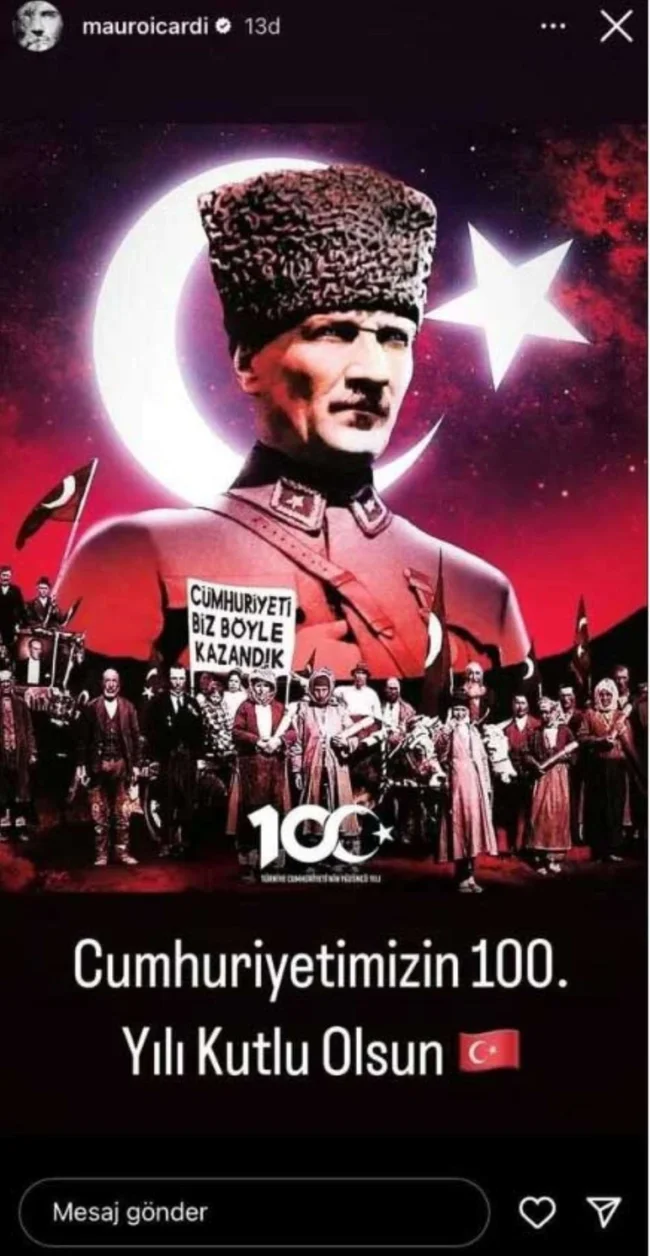 Icardi'den 100. yıl paylaşımı!