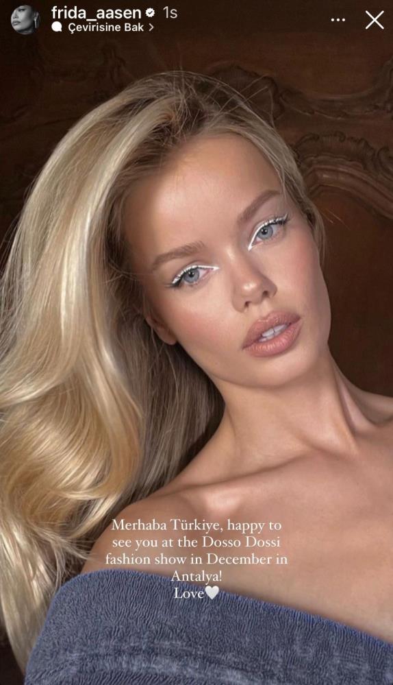 Ünlü top model Aasen'den Türkiye mesajı: "Merhaba Türkiye"