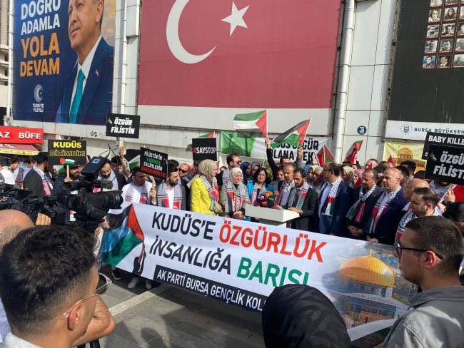 AK Parti Bursa'dan Filistin'e destek yürüyüşü