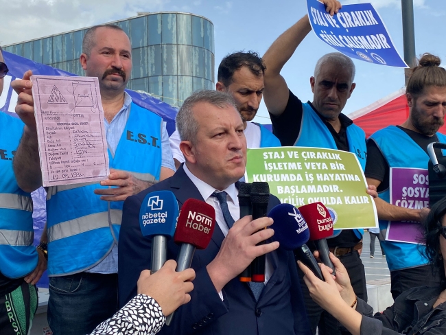 Bursa'da staj ve çıraklık sigortası mağdurları meydanlara indi!