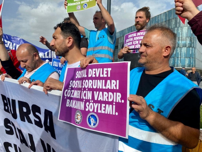 Bursa'da staj ve çıraklık sigortası mağdurları meydanlara indi!