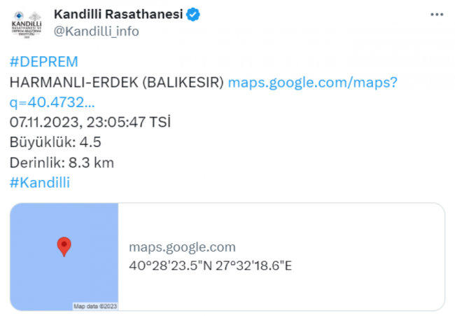 Marmara Denizi'nde şiddetli deprem