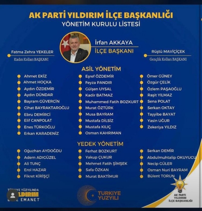 AK Parti Bursa'da iki ilçe yönetimi belli oldu
