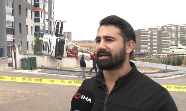 Ankara'da 70 metrelik yük asansörü devrildi