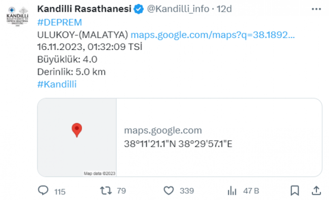 Malatya'da şiddetli deprem