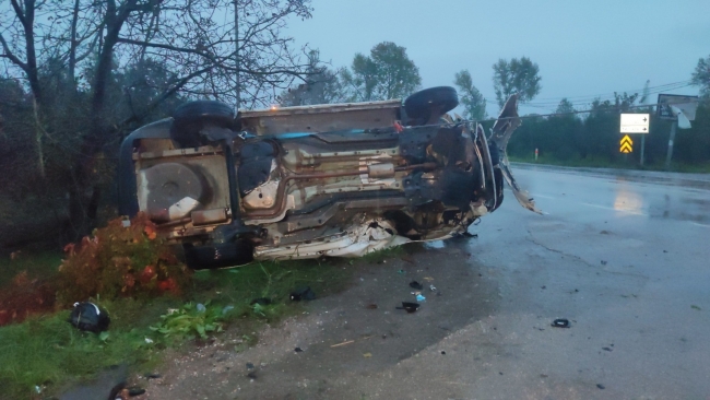 Bursa'da otomobil takla attı! 1 Kişi yaralandı