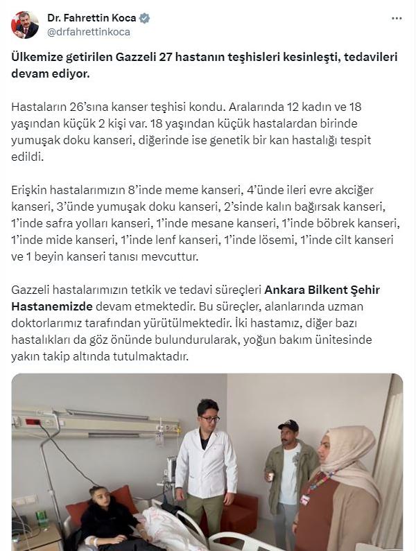 Gazzeli vatandaşlara kanser teşhisi