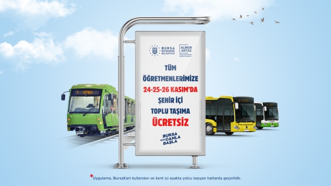 Bursa'da öğretmenlere 3 gün ulaşım ücretsiz