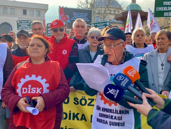 Bursa'da emekliler Ankara'da yapılacak mitinge çağrı yaptı