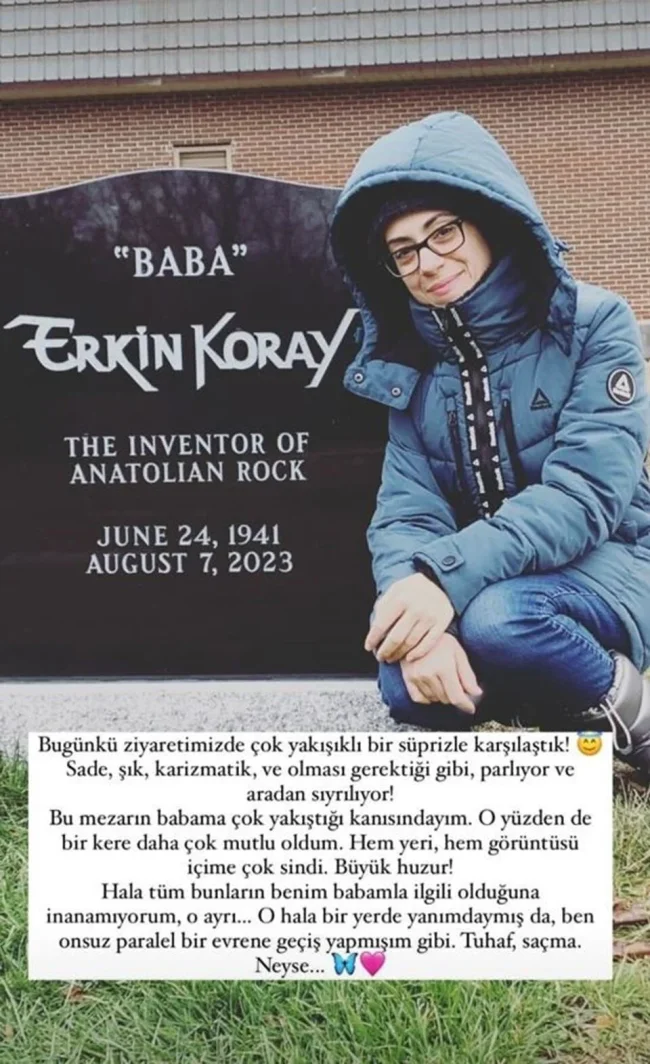 Erkin Koray’ın kızı, babasının Kanada’daki mezar taşını paylaştı